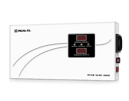  Зображення Стабілізатор REAL-EL STAB SLIM-1000, white (EL122400007) 