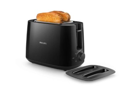  Зображення Тостер  Philips Daily Collection, 830Вт, пластик, кришка від пилу, чорний 