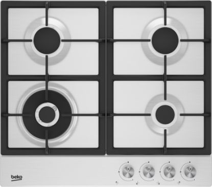  Зображення Варильна поверхня Beko газова, 60см, чавун, білий 