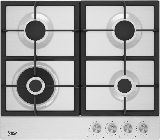 Зображення Варильна поверхня Beko газова, 60см, чавун, білий 