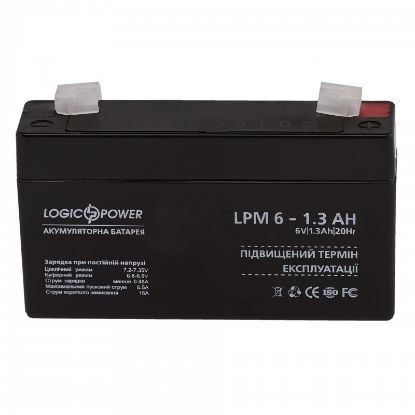  Зображення Акумуляторна батарея LogicPower LPM 6V 1.3AH (LPM 6 - 1.3 AH) AGM 