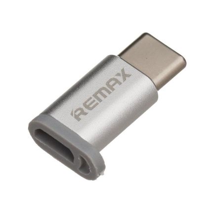  Зображення Адаптер Remax Feliz MicroUSB-USB Type-C Silver (6954851289791) 