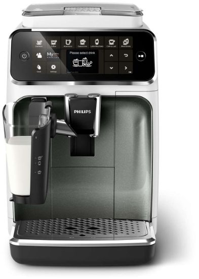  Зображення Кавомашина Philips Series 4300, 1.8л, зерно+мелена, автомат.капуч, авторецептів -8, білий 