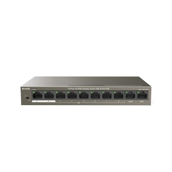  Зображення Комутатор TENDA TEF1110P-8-63W 8xFE PoE, 2xFE Uplink 
