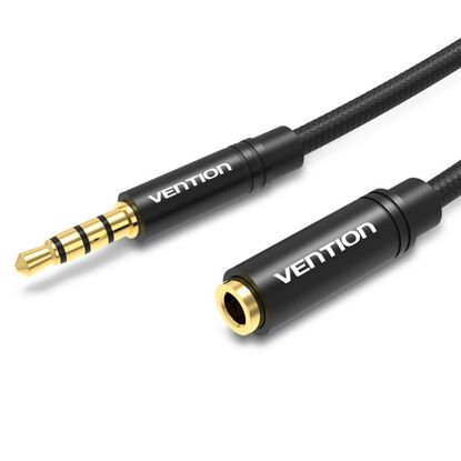  Зображення Кабель Vention Audio 3.5 мм Metal Type 1 м Black (BHBBF)) 