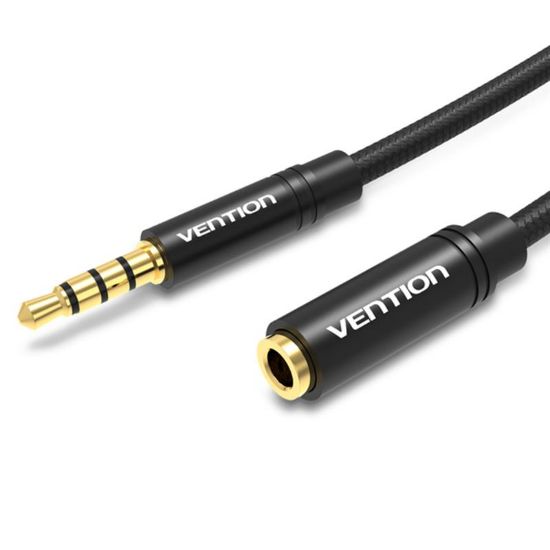  Зображення Кабель Vention Audio 3.5 мм Metal Type 1 м Black (BHBBF)) 