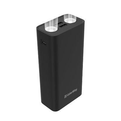  Зображення Внешний аккумулятор (Power Bank) Colorway 30000mAh Lamp, Black 