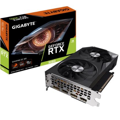  Зображення Відеокарта nVIDIA RTX 3060 8GB DDR6 128Bit Core: 1 807MHz Memory: 15000MHz GV-N3060GAMING OC-8GD 