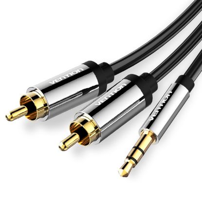  Зображення Кабель Vention 3.5 мм - 2хRCA (M/M), 5 м, Black (BCFBJ) 