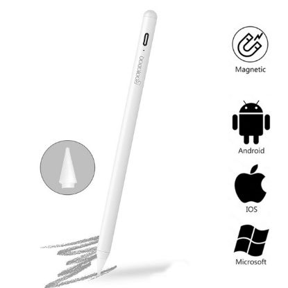  Зображення Стілус універсальний Goojodoq Active Magnetic 3 Gen Android iPhone (iPad до 2017) Type-C 1.2mm White (4000001752707W) 