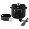  Зображення Мультиварка-скороварка Tefal Turbo Cuisine , 1000Вт, чаша-4,8л, механічне керування, пластик, чорний 