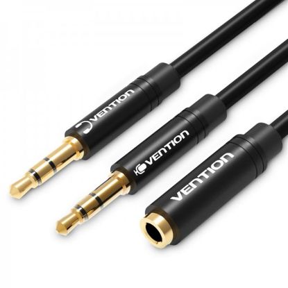  Зображення Кабель Vention 3.5 мм - 2х3.5 мм (M/F), 1 м, Black (BBUBF) 