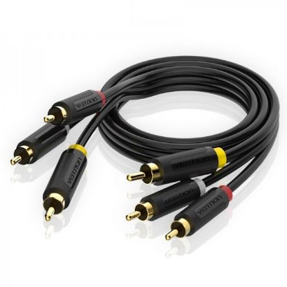  Зображення Кабель Vention 3xRCA - 3xRCA (M/M), 1.5 м, Black (BCABG) 