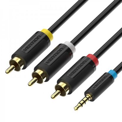  Зображення Кабель Vention 2.5 мм - 3хRCA (M/M), 2 м, Black (BCCBH) 