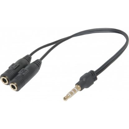  Зображення Перехідник аудіо Jack 3.5mm M 4pin -> 2 Jack 3.5mm F (Audio+MIC) Headset Jack Defender 