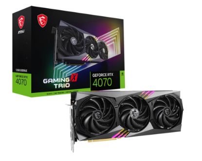  Зображення Відеокарта GF RTX 4070 12GB GDDR6X Gaming X Trio MSI (GeForce RTX 4070 GAMING X TRIO 12G) 