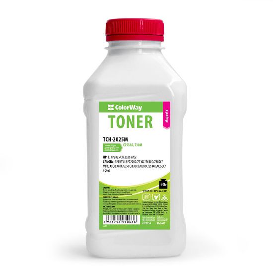  Зображення Тонер HP CLJ CP2025/2020/CM2320  bottle 90г  Magenta  *ColorWay (TCH-2025M)) 
