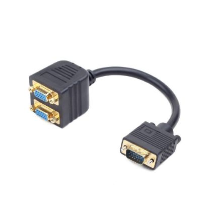  Зображення Перехідник Cablexpert CC-VGAX2-20CM пасивний розгалужувач VGA сигналу CC-VGAX2-20CM, на 2 VGA) 