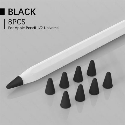  Зображення Чохол TPU Goojodoq для наконечника стілус Apple Pencil (1-2 покоління) (8шт) Black (1005001835985075B) 