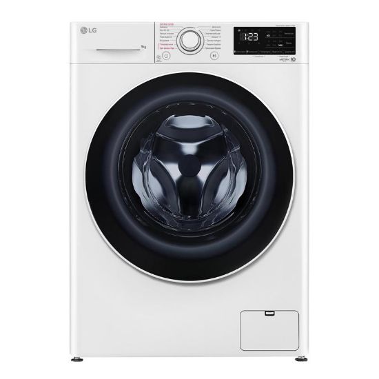  Зображення Пральна машина LG фронтальна, 9кг, 1400, A+++, 57см, дисплей, пара, інвертор, білий 