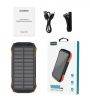  Зображення Універсальна мобільна батарея Choetech B658-OR 10000mAh, 10Вт, сонячна панель, LED лампа) 