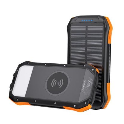  Зображення Універсальна мобільна батарея 10000mAh 10000 mAh, 10Вт, сонячна панель, QI, LED лампа) 