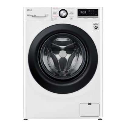  Зображення Пральна машина LG фронтальна, 9кг, 1400, A+++, 57см, дисплей, пара, інвертор, білий 