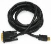  Зображення Кабель HDMI-DVI Cablexpert CC-HDMI-DVI-7.5MC V1.3/19-пін, позолоч, 7.5м) 