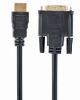  Зображення Кабель HDMI to DVI (18+1) 0,5m Cablexpert V1.3/19pin (CC-HDMI-DVI-0.5M) 