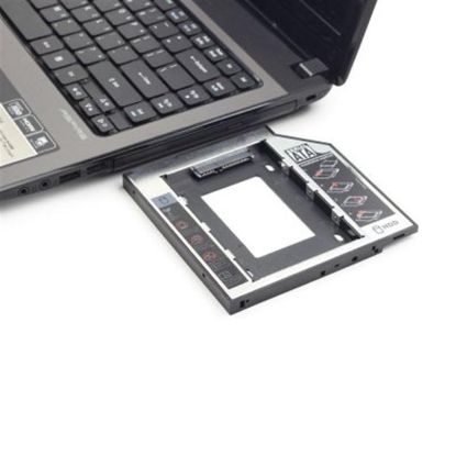  Зображення Шасі для ноутбука Gembird підключення HDD 2.5" в відсік приводу ноутбука SATA/mSATA 12mm 