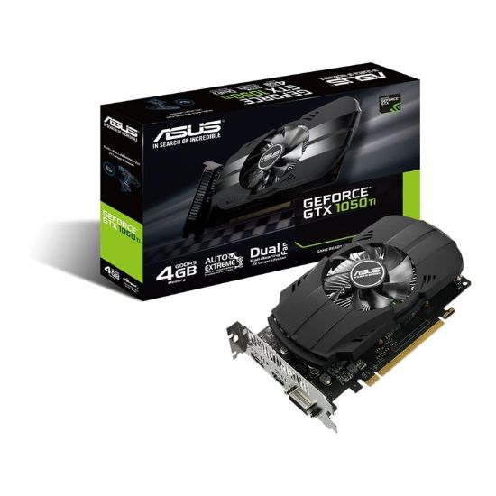  Зображення Відеокарта GeForce GTX 1050 Ti  4GB GDDR5   Asus (128-bit, PCI Express 3.0, DVI-D, HDMI 2.0, DisplayPort, 19.2 x 11.1 x 3.7см)) 